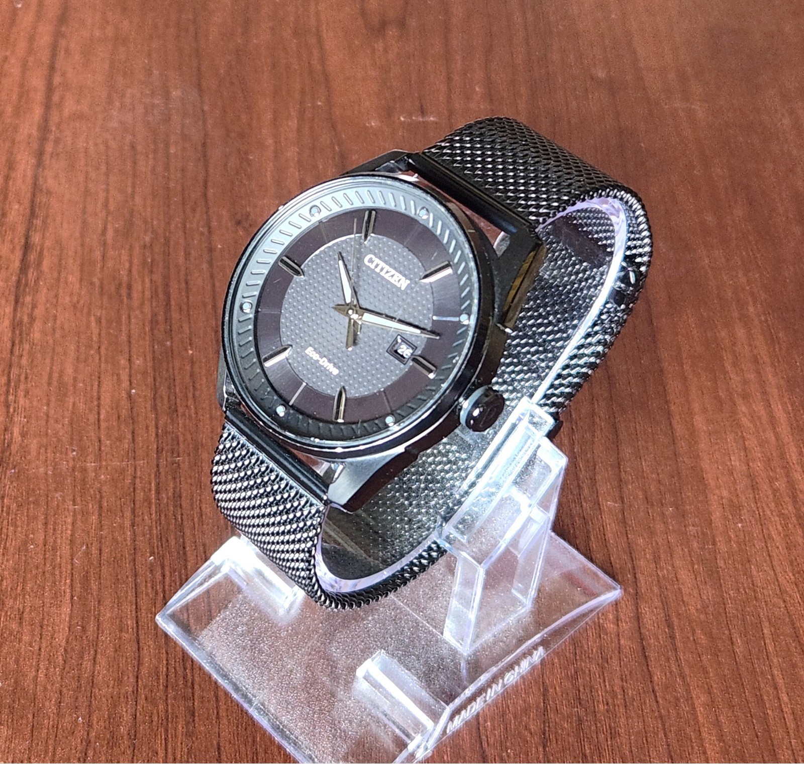 Citizen Men’s 42mm Eco-Drive CTO Black Steel Mesh Band Watch BM6988-57E