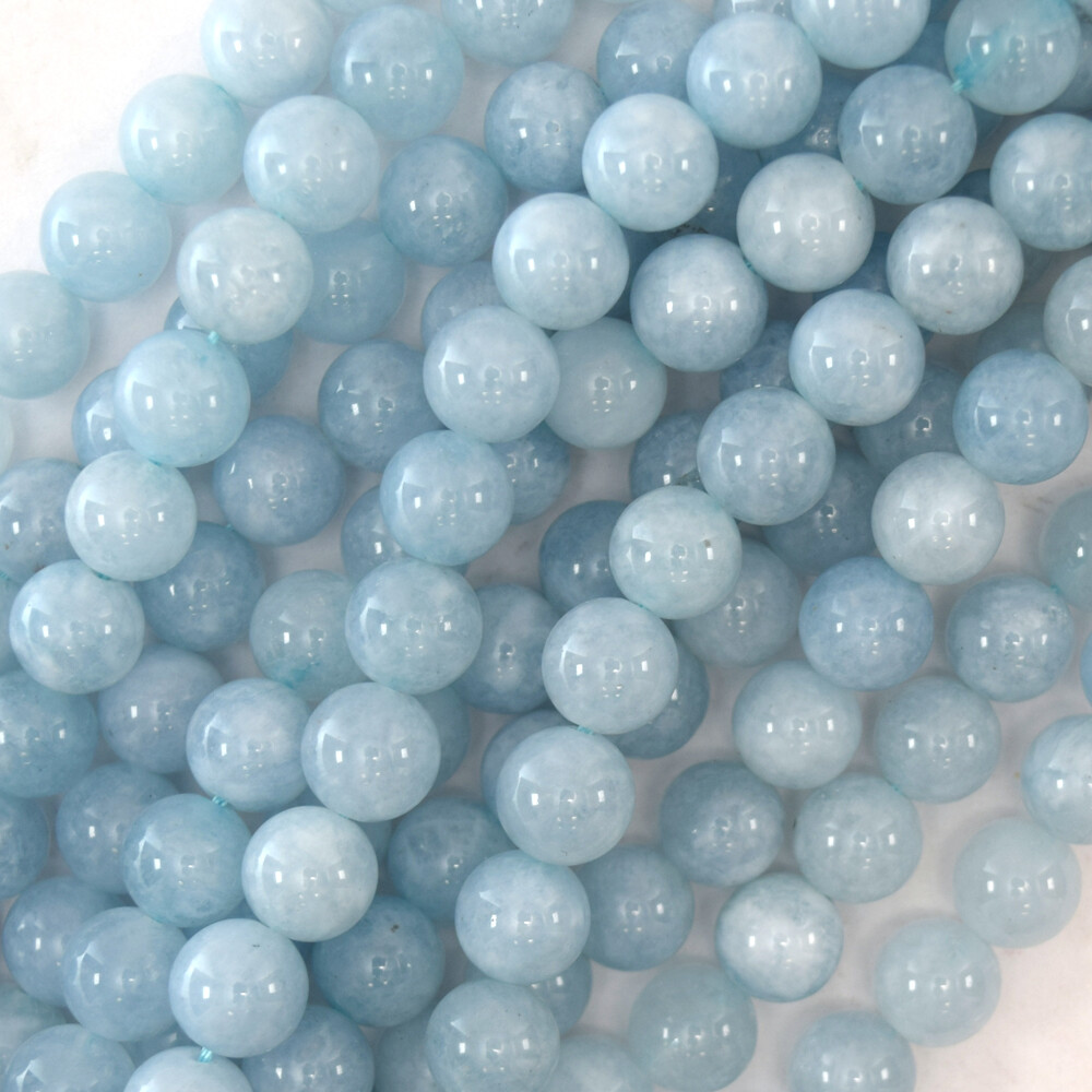 Light Blue Aquamarine Quartz Round Beads 15″ Strand 4mm 6mm 8mm 10mm 12mm