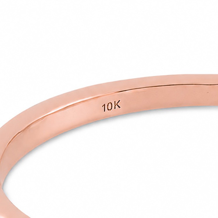 Solid 10K Rose Gold Hammered Ring 1mm Size 1 – 15 Thin Gold Ring Midi Stack Band