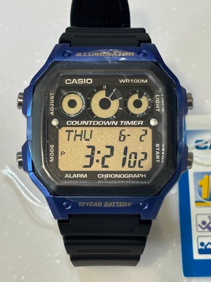 Brand new CASIO AE 1300WH 2AVDF digital wristwatch blue