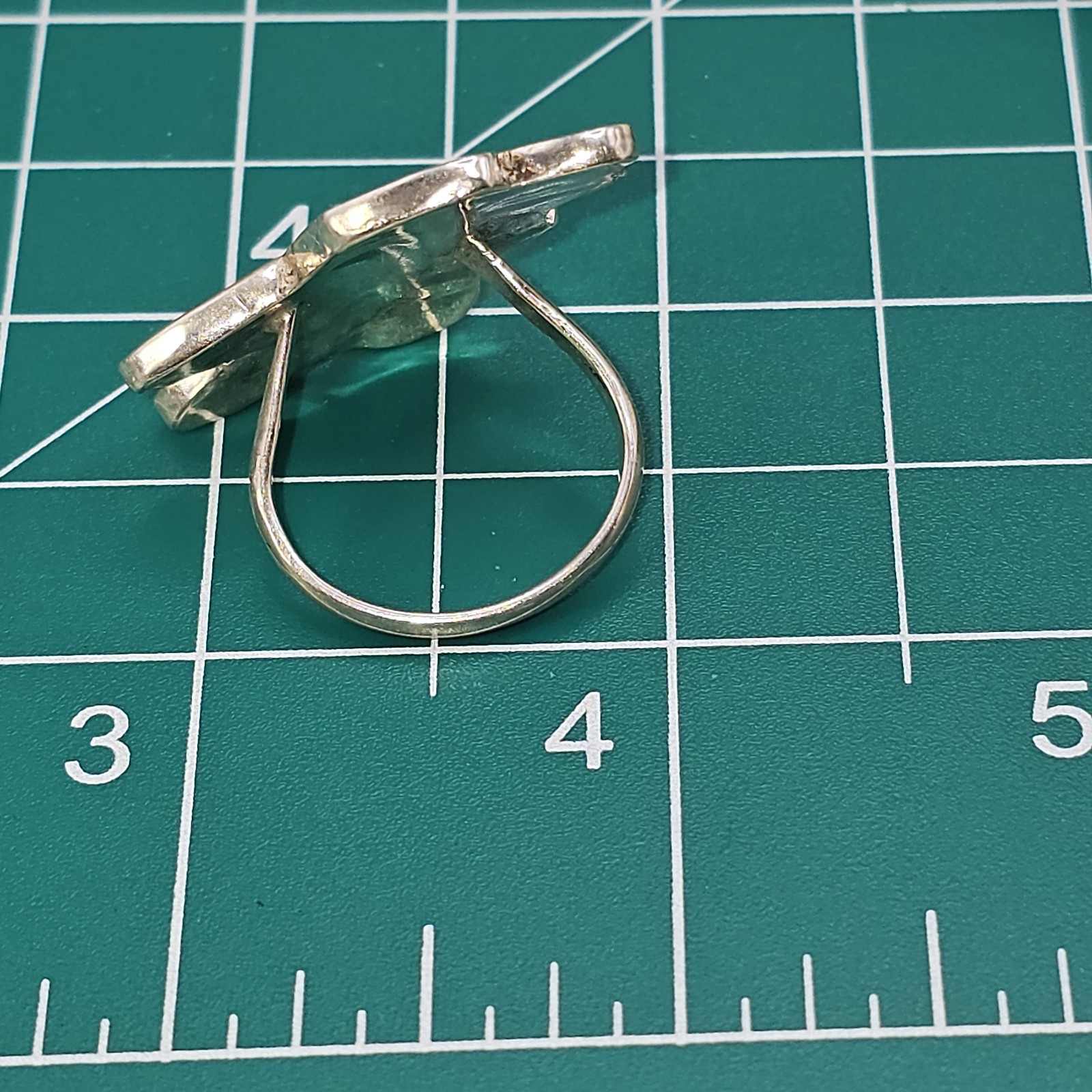 Native American ​Zuni Made Inlay Hummingbird Sterling Ring Multi Stone Size 7.75