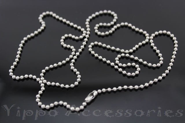 27″ Inch Military Spec Stainless Steel Army Dog Tag 2.4mm Ball Chain Lot