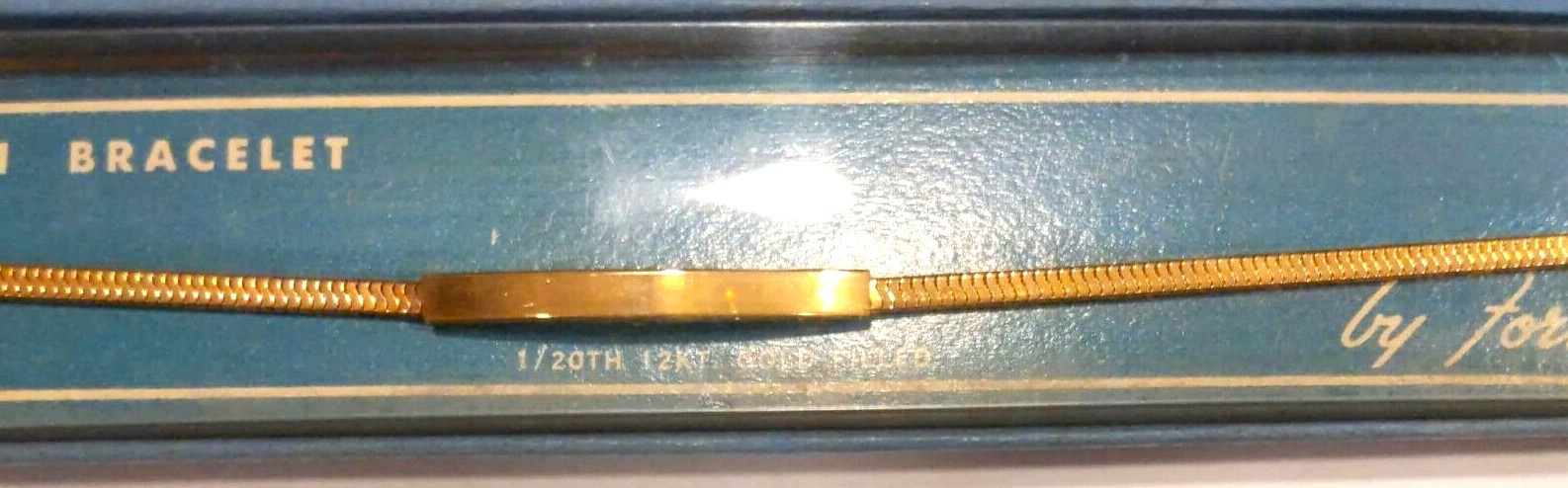 NOS Antique Forstner Yellow Gold Filled ID Identification BRACELET Engrave H312B