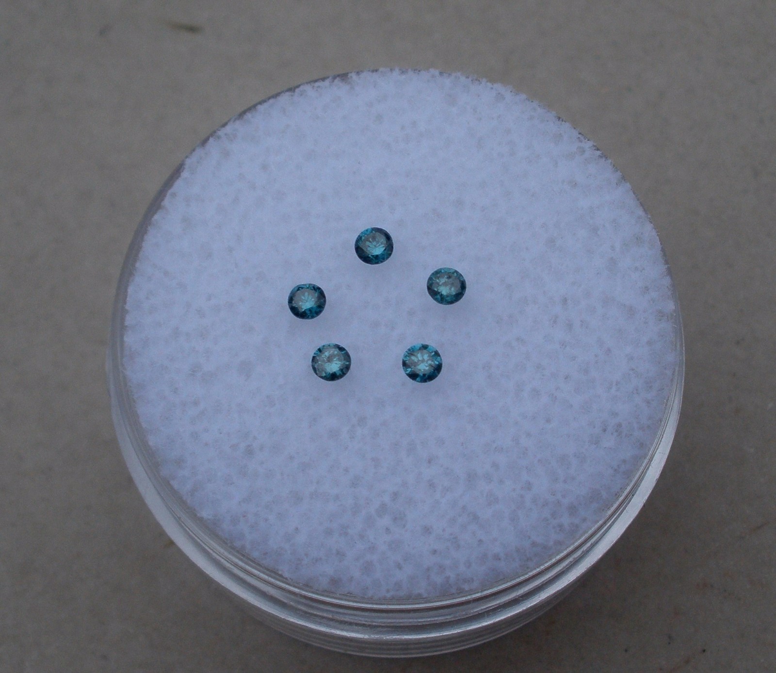 5 Blue Natural Diamond Loose Faceted Rounds 1.8mm each