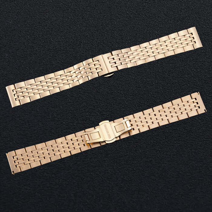 Premium Solid Stainless Steel Watch Strap Metal Band Universal 12-24 Elbow Free
