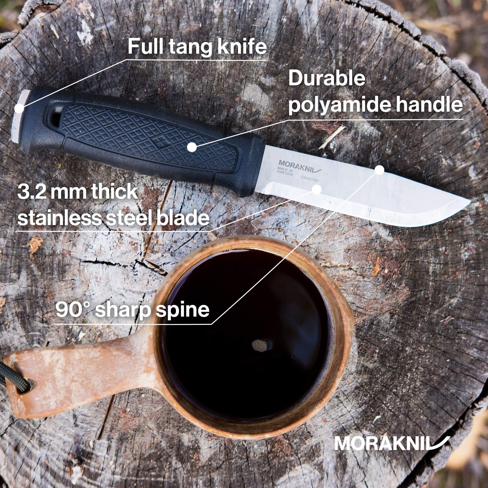 Morakniv Garberg Survival Stainless Steel Knife Poly Sheath 13715 NEW