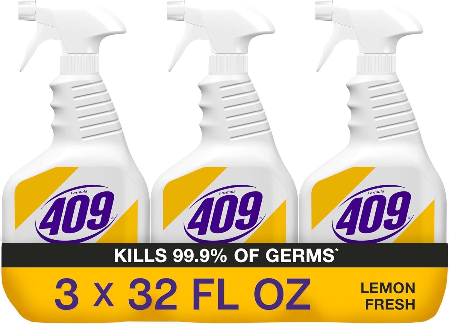 Formula 409 Multi-Surface Cleaner, Spray Bottle, Lemon 96 Fl Oz (Pack of 3)