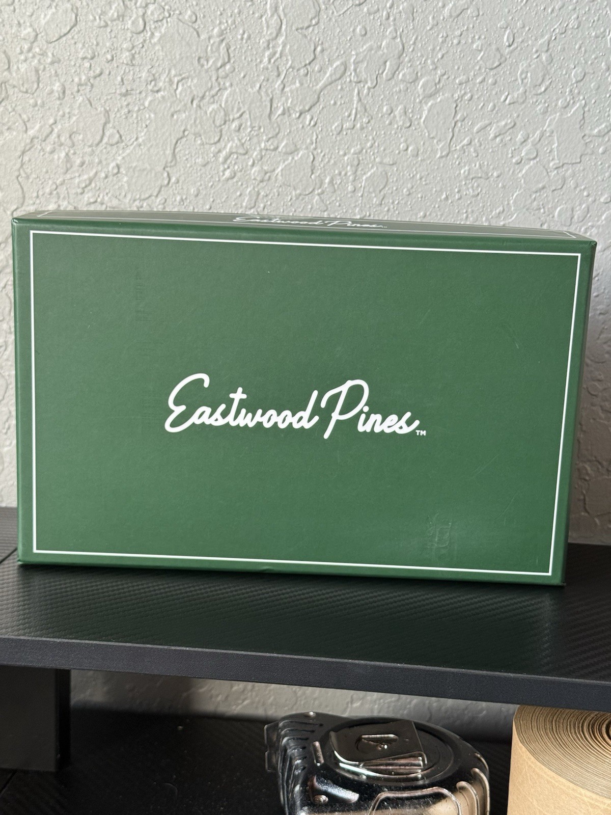 Eastwood Pines Golf Needlepoint Valet Tray Station Wood Glass Lined, Green