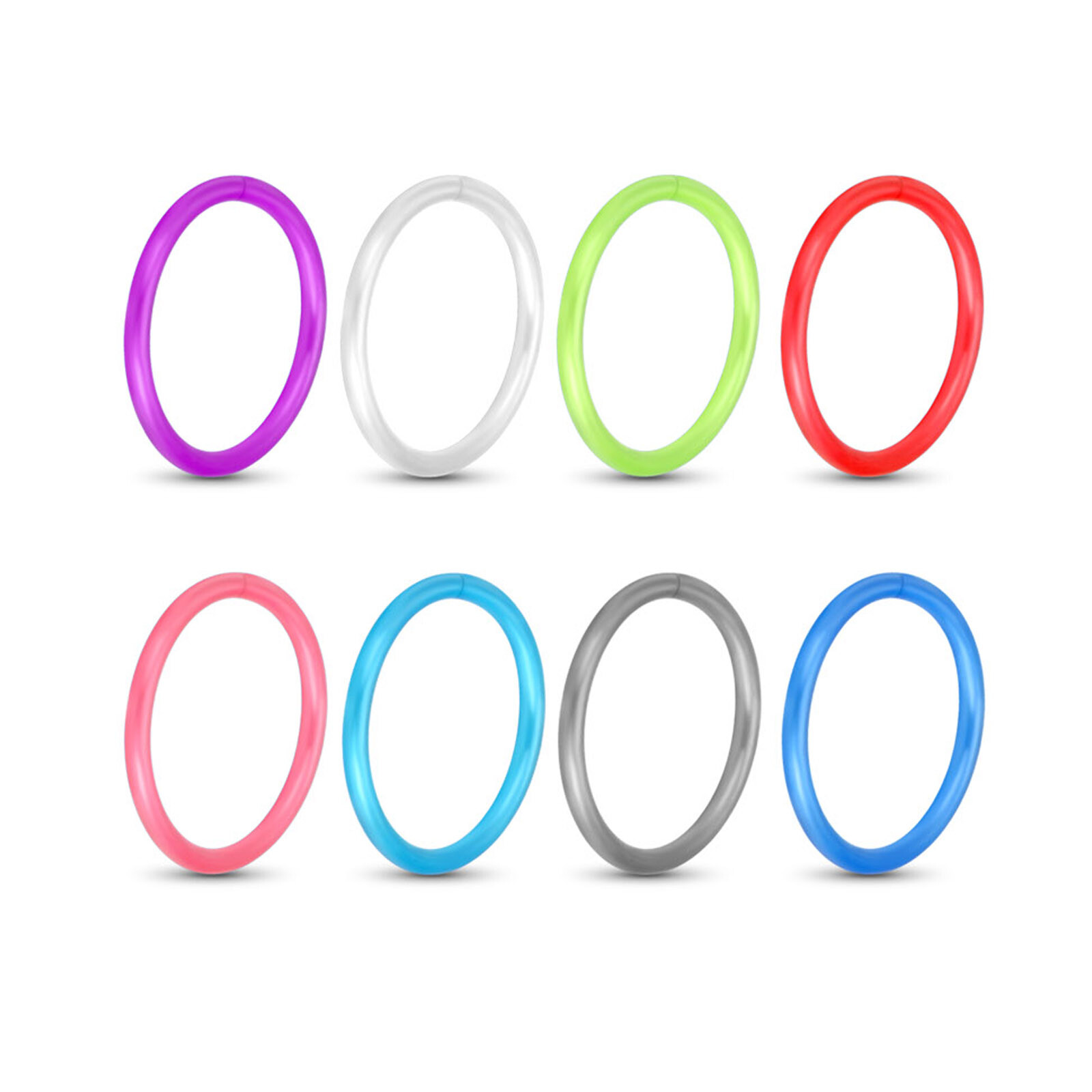 12-28Pcs Septum Ring Bioflex Nose Hoop Ring Cartilage Daith Tragus Retainer 20g