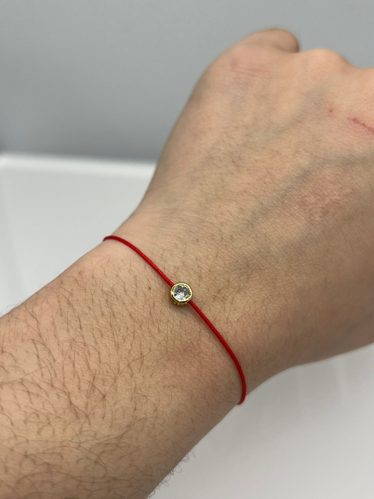 Crystal Cubic Zirconia Thin Red Cord Thread String Rope Bracelet
