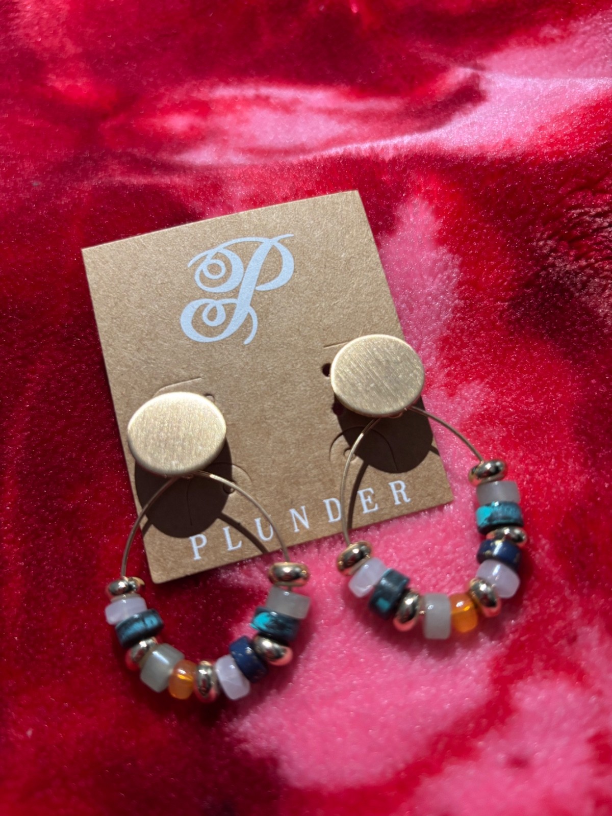 plunder jewelry earrings Beaded Hoop Earings