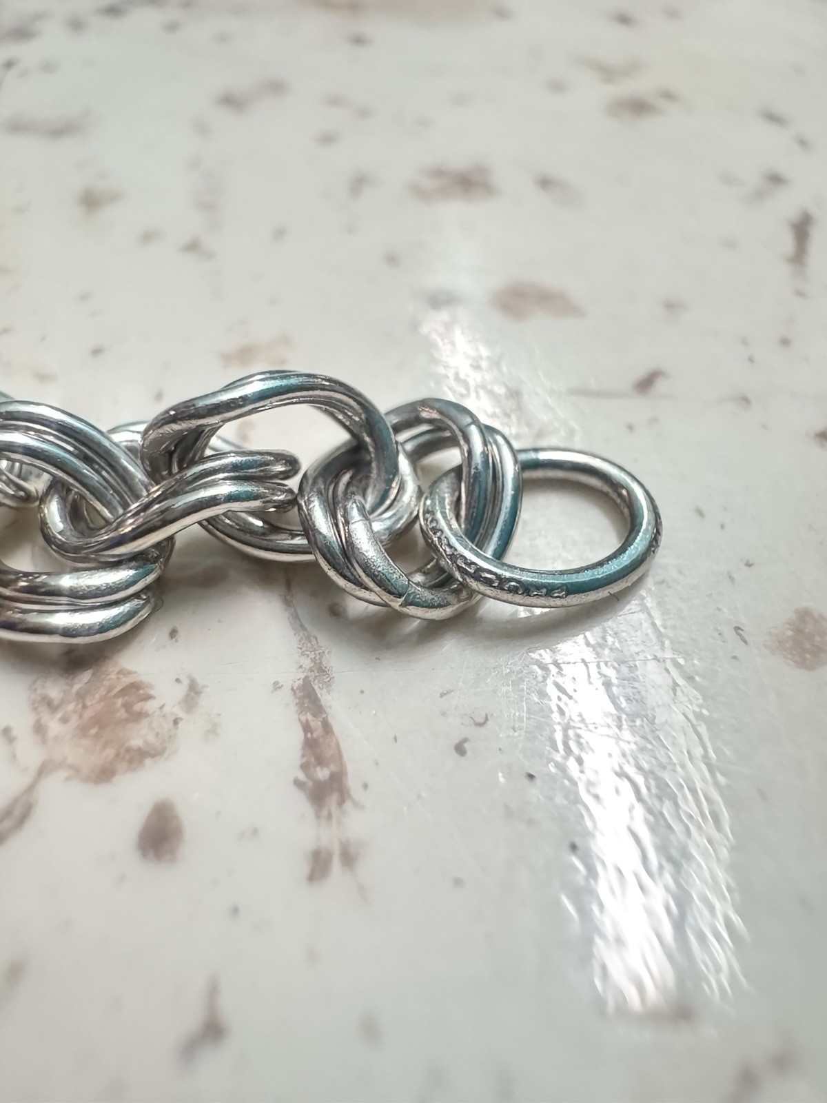 14K White Gold (585) Bracelet with Fixed 925 Sterling Silver Nautical Charms