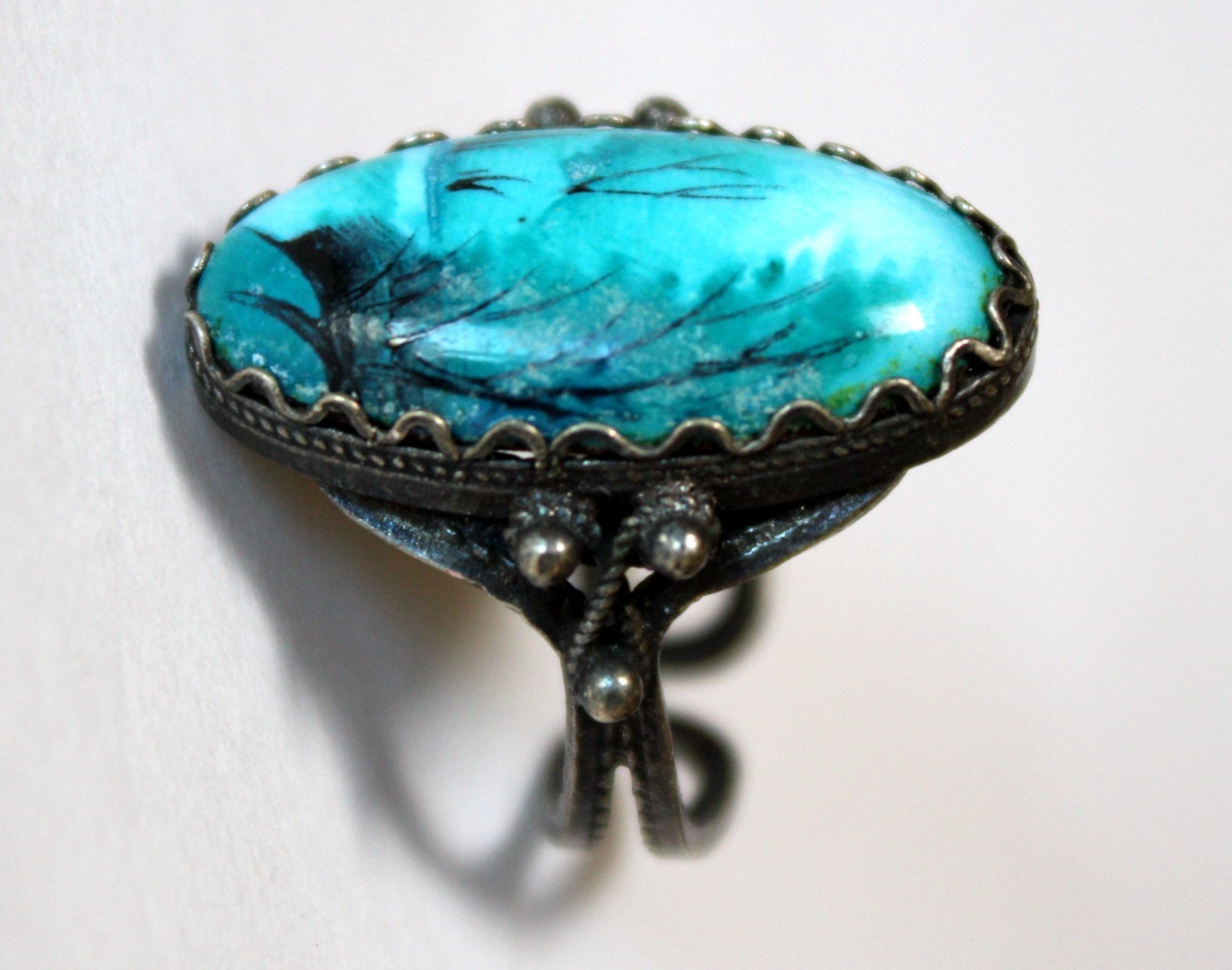 Vintage Russian Hand Painted Enamel Rings 3 Variation Finift Technique #76,80,82