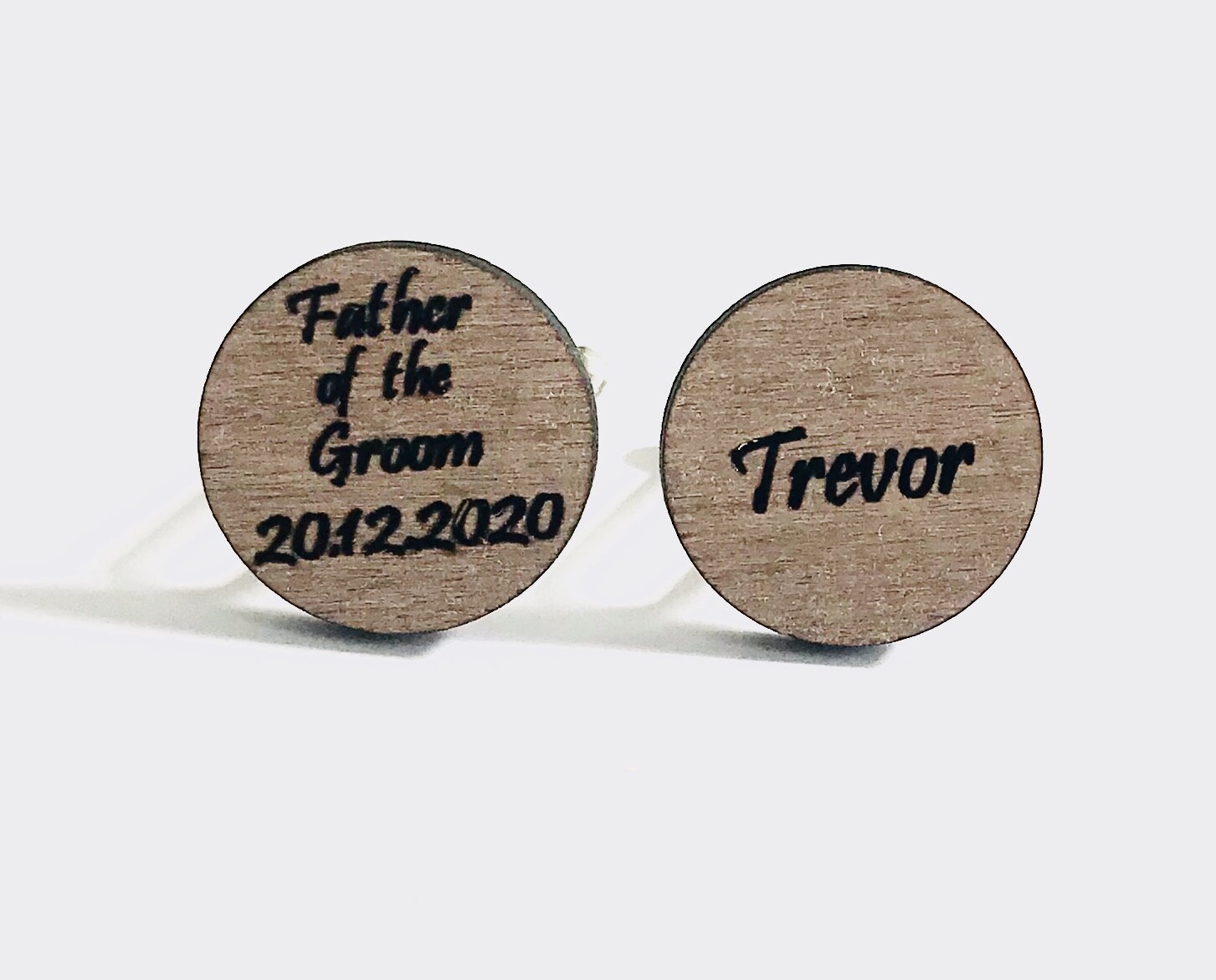 Personalised Cufflinks Engraved In Pristina Fonts Name, Role, Date And Name