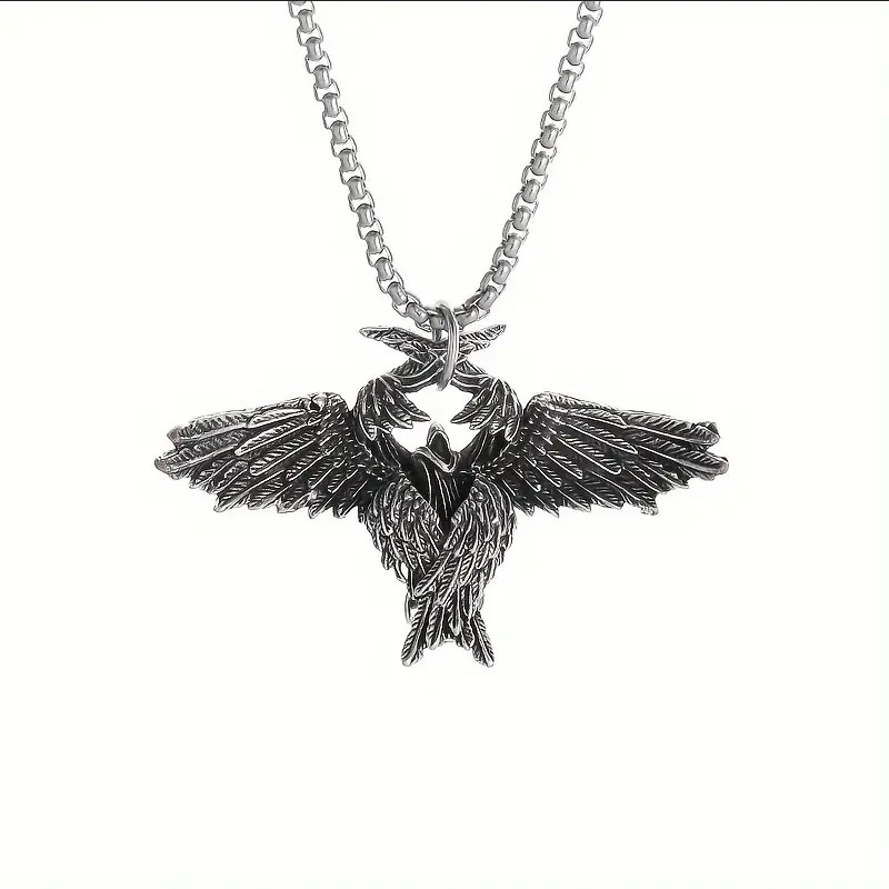 Celestial Seraphim Jewelry Vintage Silvery Winged Angel Sexy Pendant Necklace