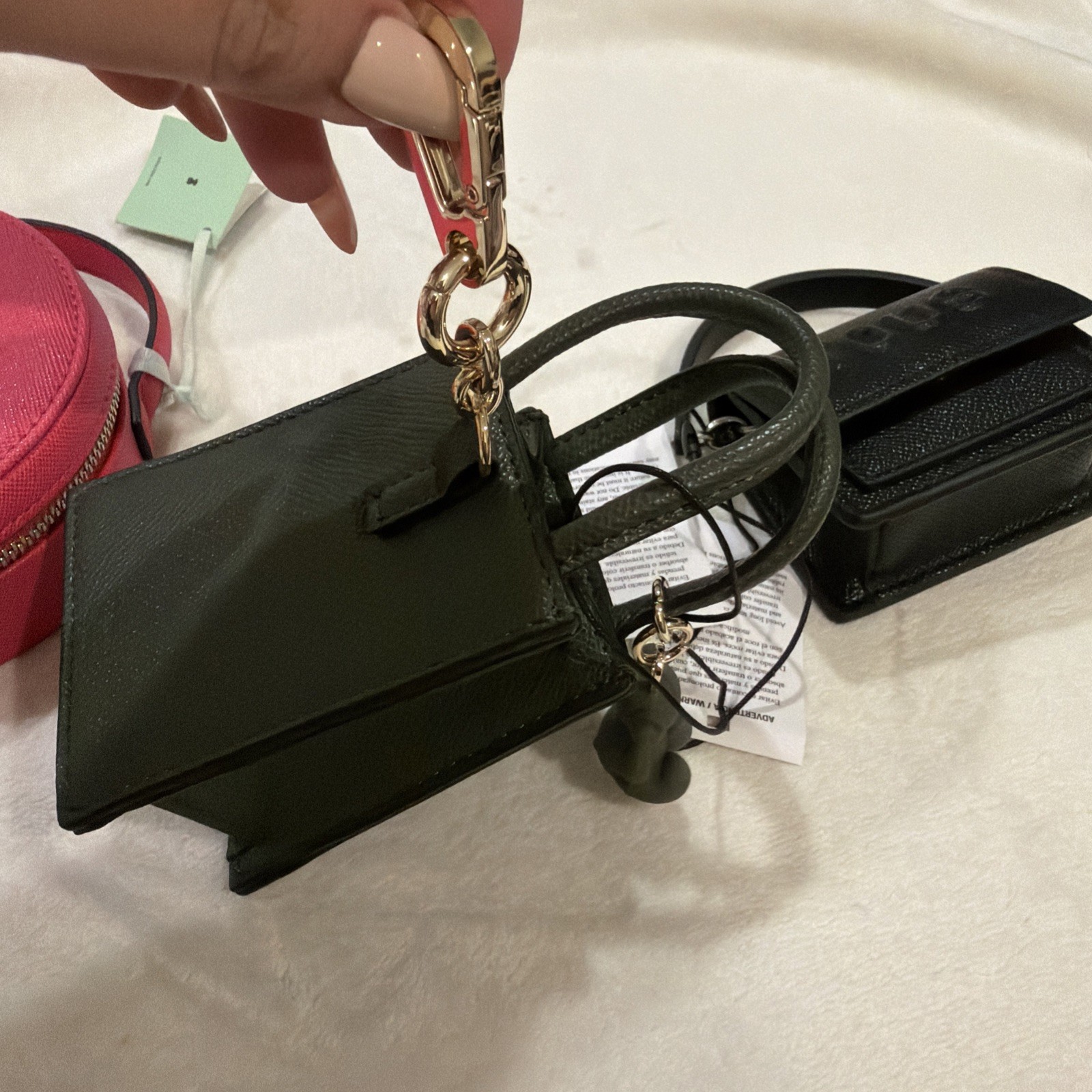 TOUS 2 Charm Bag Accessories Chain Handbags and 1 Tous Rounded Jewelry Case!