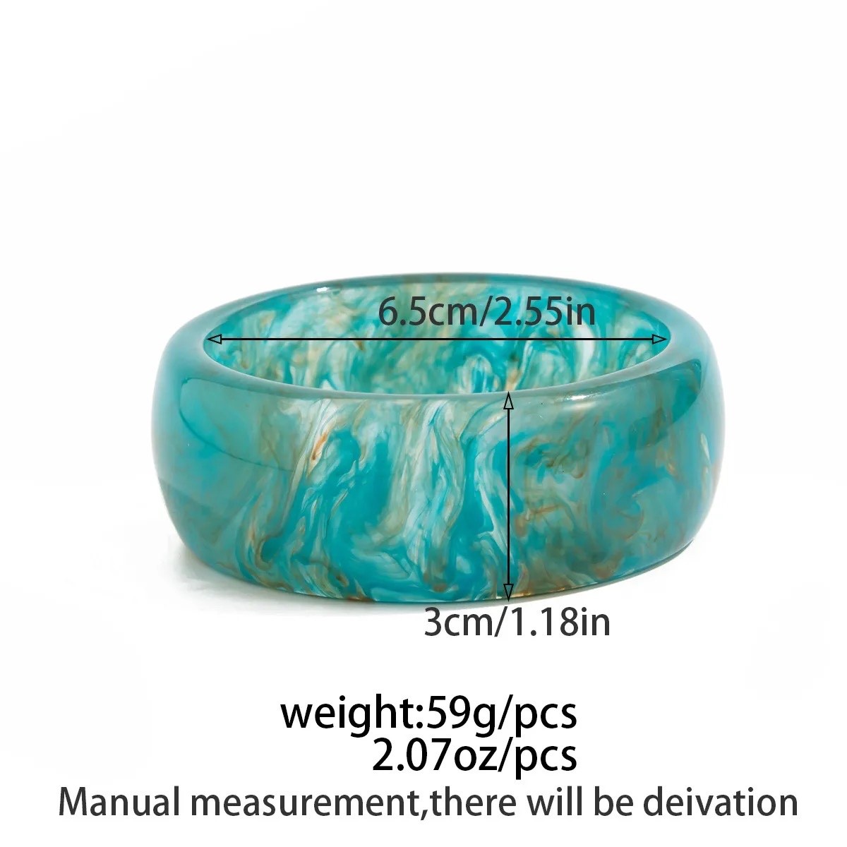 Chunky Acrylic Resin Bangle Geometric Chunky Bracelet for Women TURQUOISE BLUE