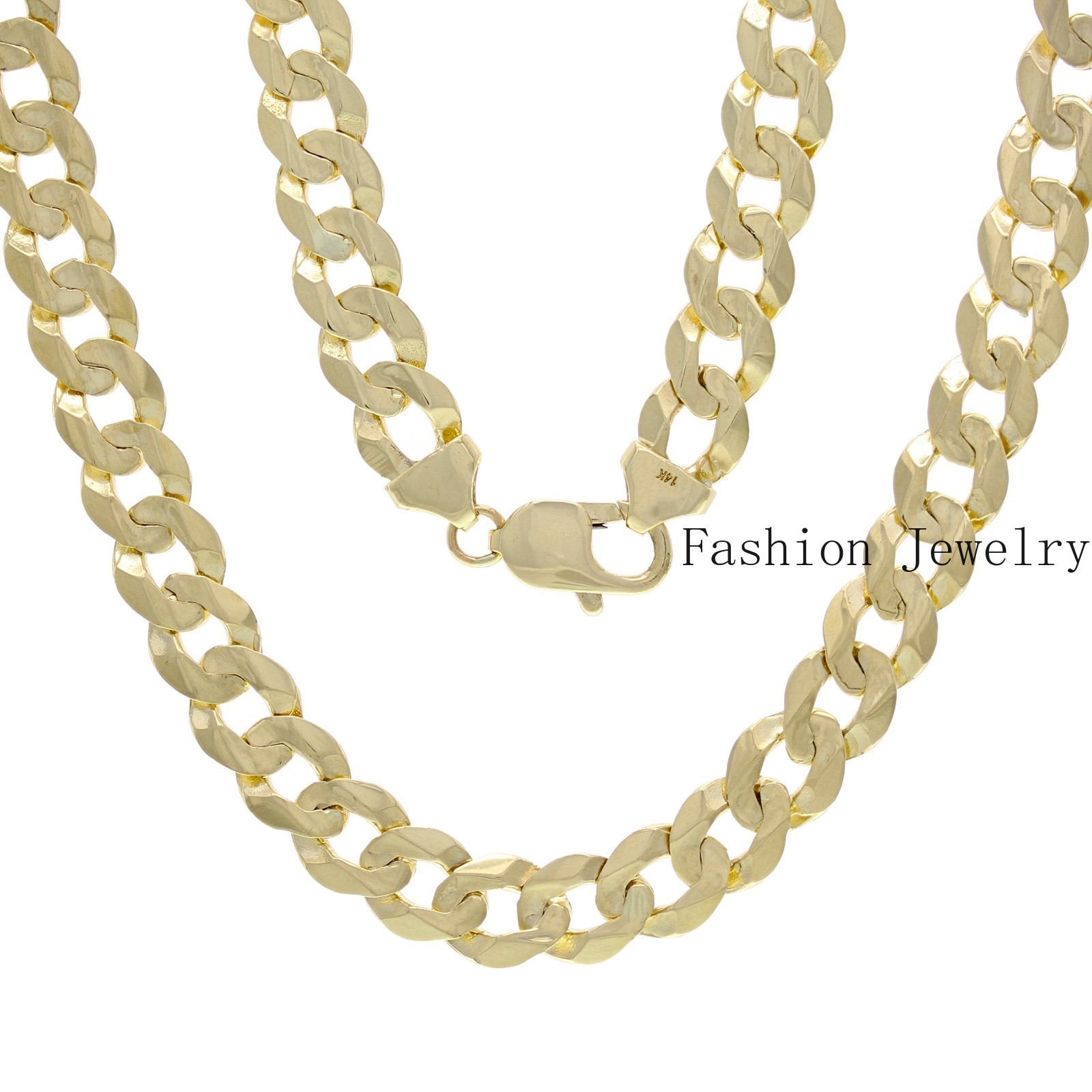 14k Yellow Gold Solid Curb Cuban Link Chain Necklace 26″ 9mm 55.1 grams