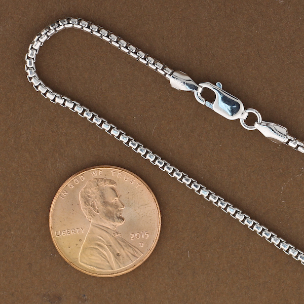 2mm 925 Sterling Silver Round Box Chains Wholesale Chains 16″,18″,20″,22″,24″,30