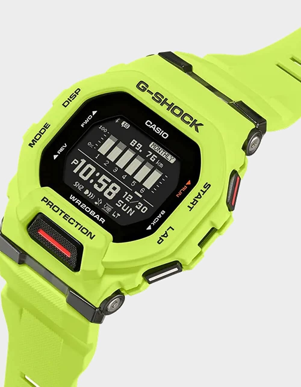Casio G-Shock Digital Connected Lime Green Resin Strap Fitness Watch GBD200-9