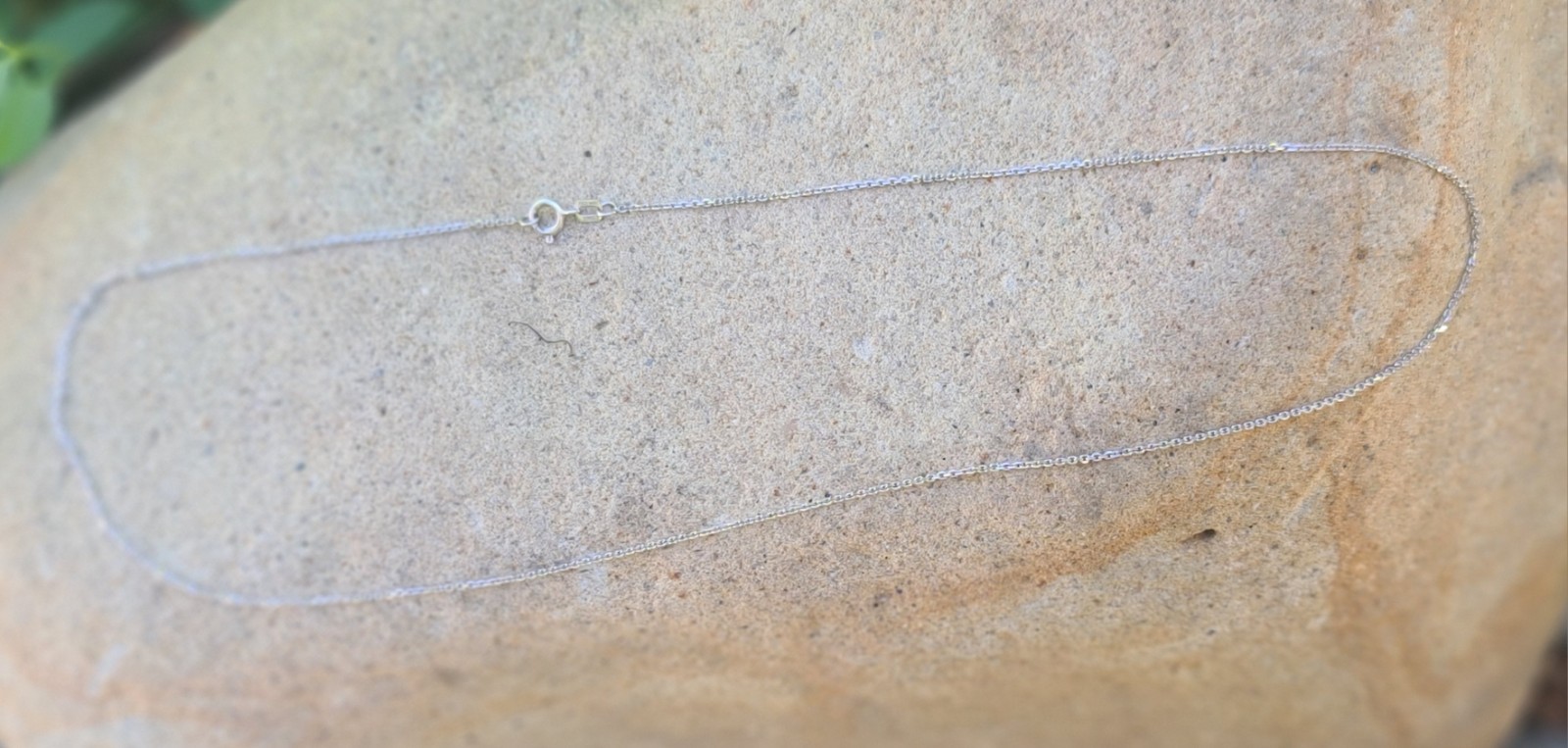 14k Solid White Gold Cable Chain Necklace 17.75″ Signed RCI 1mm Turkey 1.55grams