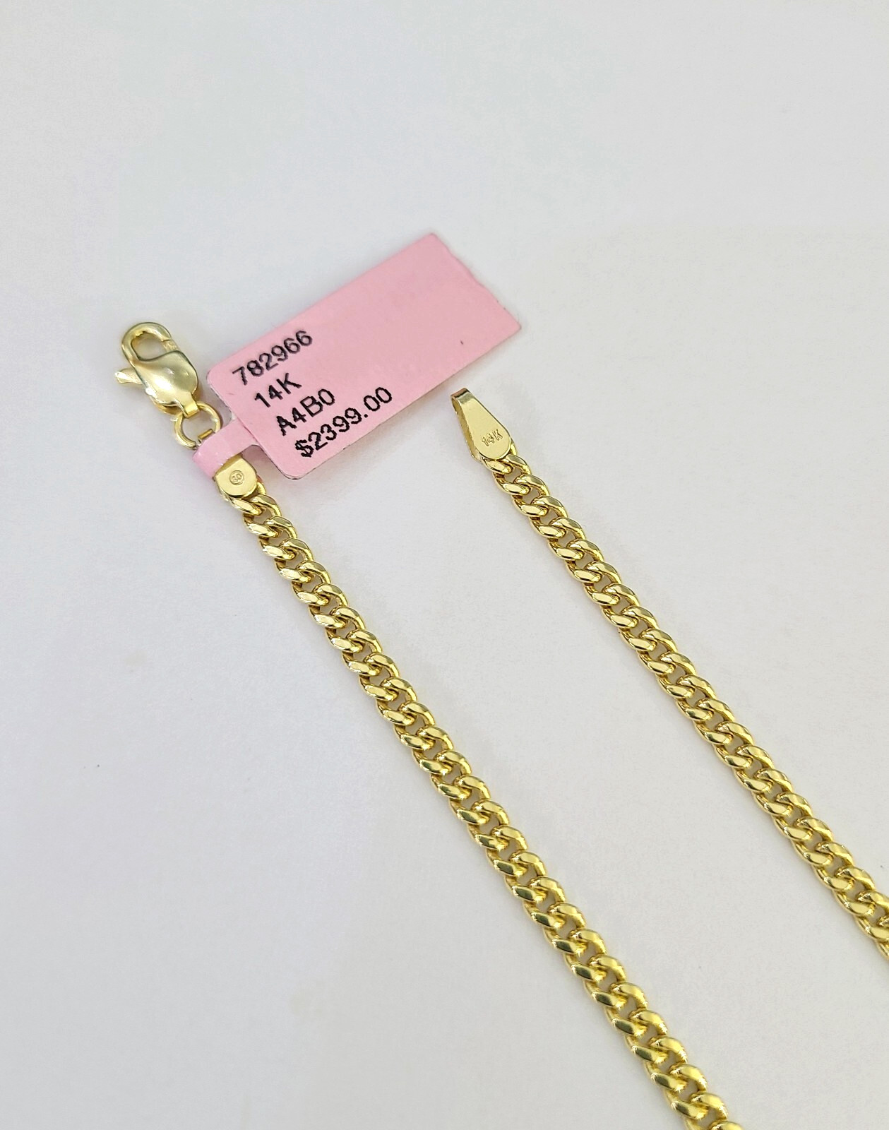 14k Gold Chain Miami Cuban Link Necklace 22 Inch 2.5mm REAL 14kt Yellow Gold