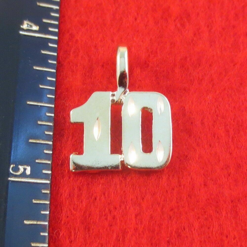 14KT GOLD EP NUMBER “10” DIAMOND CUT CHARM