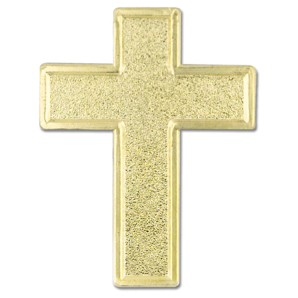 PinMart’s Traditional Gold Cross Religious Lapel Pin