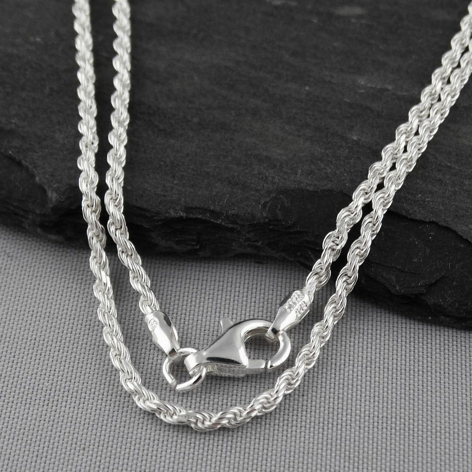 Sterling Silver Diamond-Cut ROPE Chain 1.6mm 035 Necklace 925 Italy 16″-30″ NEW