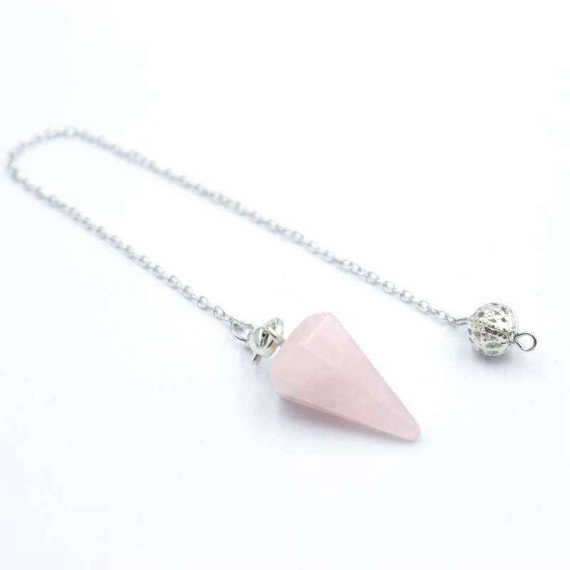 Crystal Natural Gemstone Healing Energy Cone Hexagonal Point Pendulum Pendant
