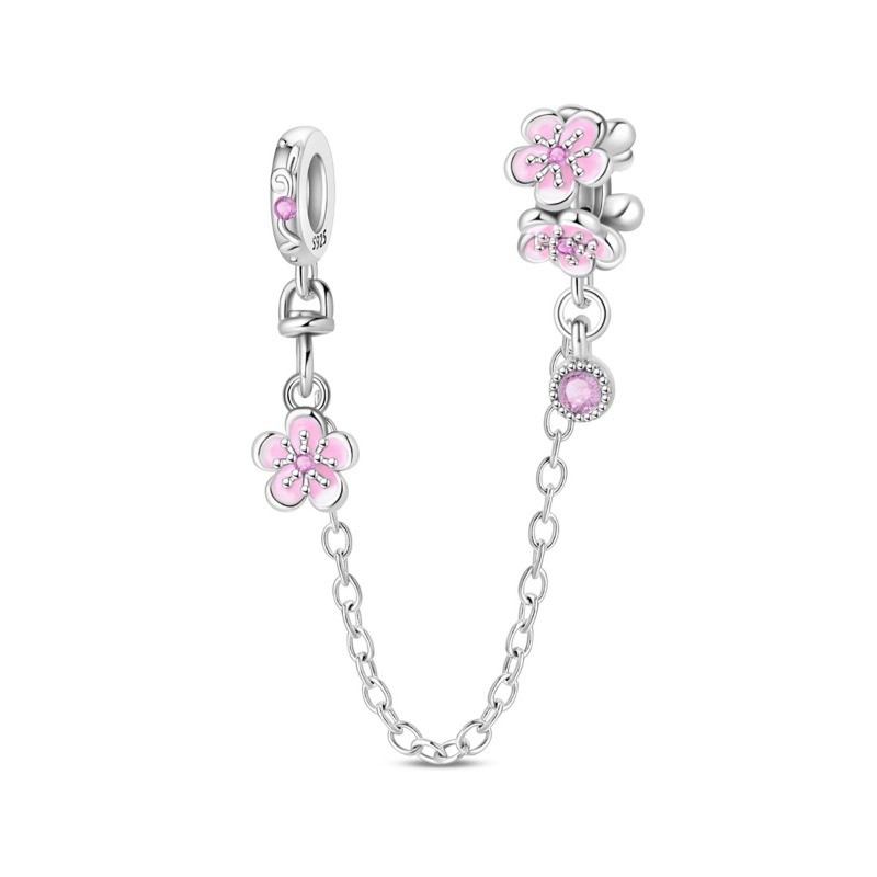 KUNSIR 925 Sterling Silver Safety Chain Charm Stopper Bead for Charm Bracelet