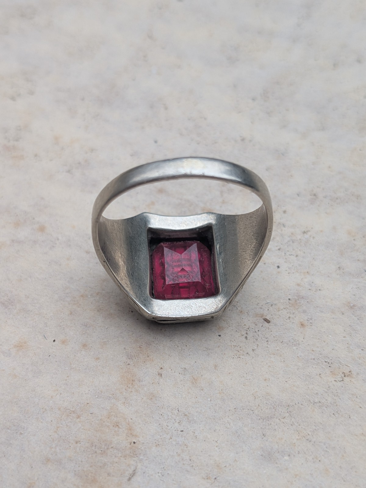 Odd Fellows Vintage Art Deco Signet Ring 10k Solid White Gold 4.27g, Size 8.5