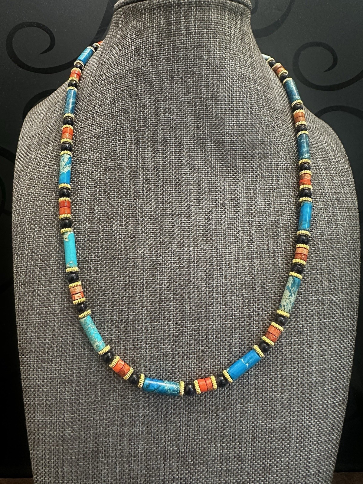Turquoise & Jasper Beaded Necklace – Handcrafted Women’s Jewelry