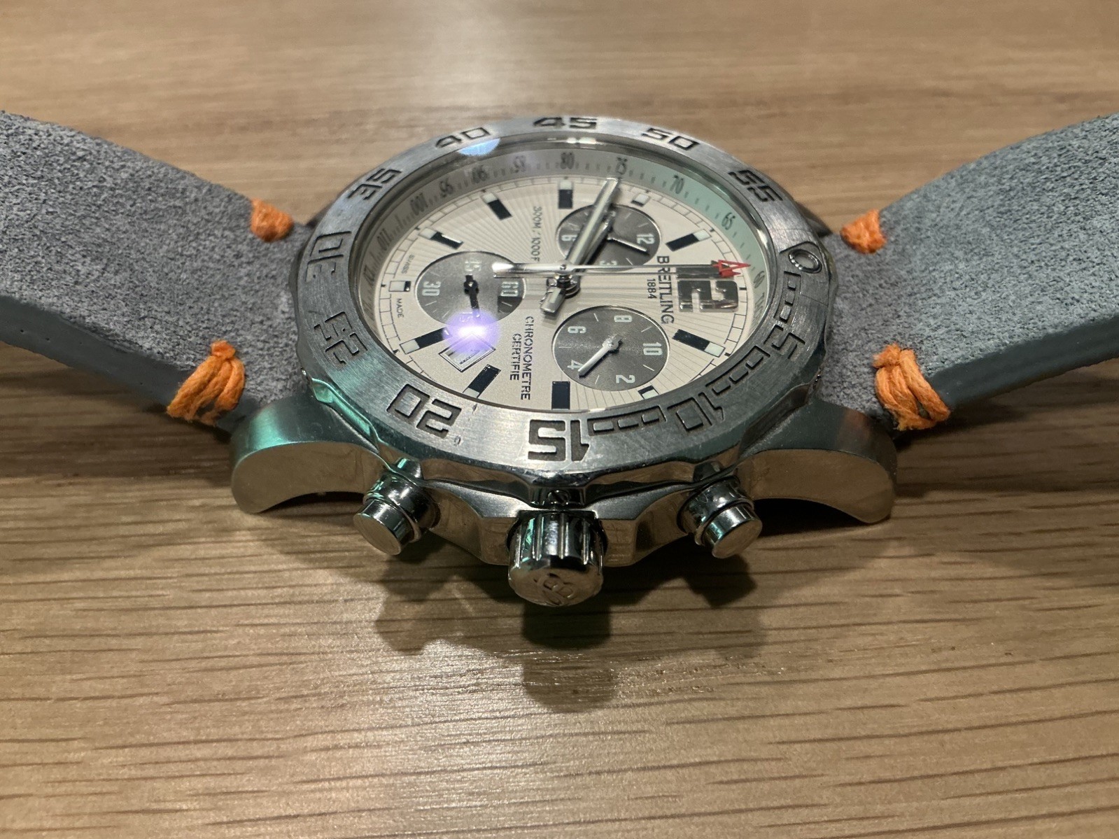 Breitling Colt Chronograph A73387 44mm SS Ivory Dial – Needs Battery