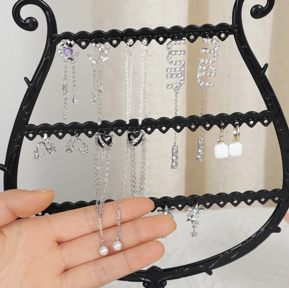 1pc Creative Wine Glass Jewelry Display Stand Necklace & Earring Organizer
