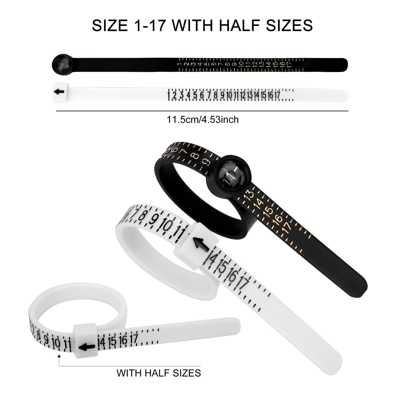 10 Pcs Ring Sizer Set – Gauge, Mandrel, Adjuster, Polishing Cloth & Size Tape