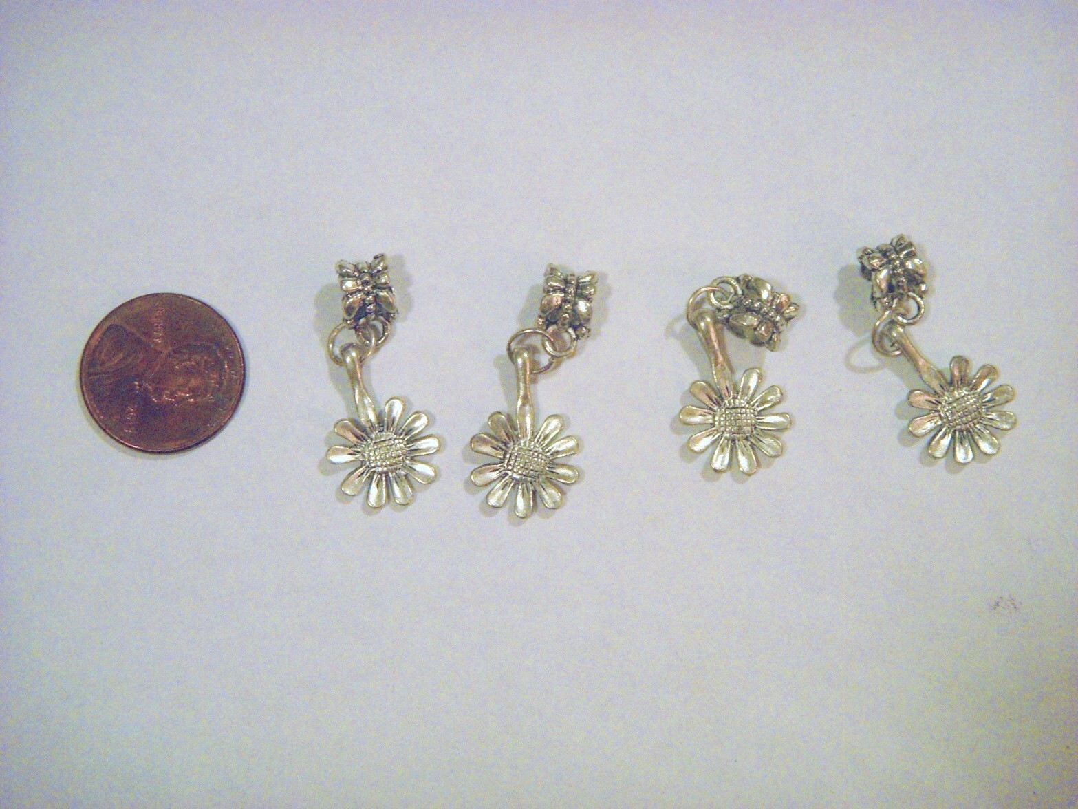 SUNFLOWER – TIBETAN SLIVER SINGLE CHARM DANGLE FOR BRACELETS OR PENDANTS