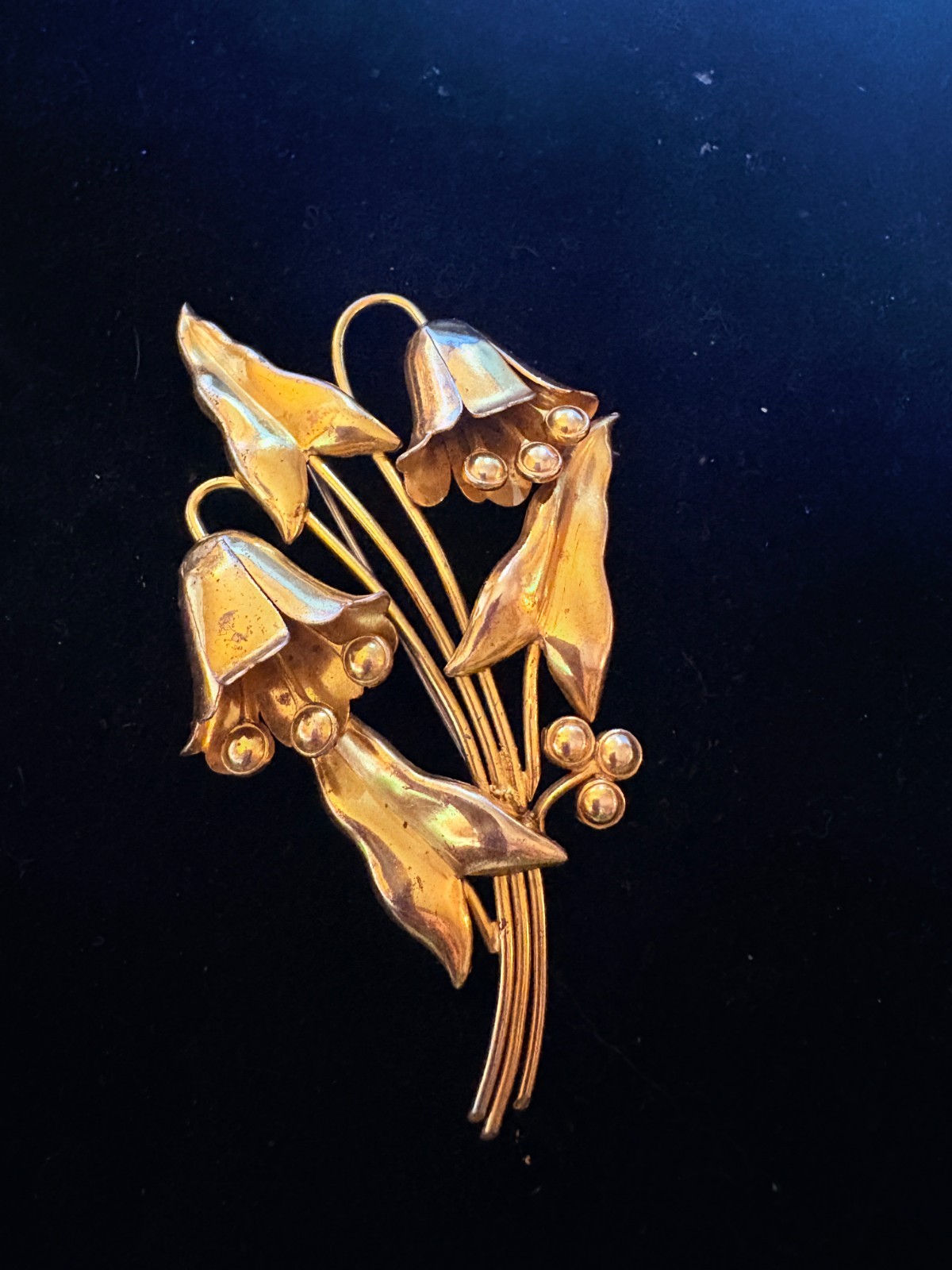 vintage 1940/s sterling silver Lily of the Valley brooch 4 x 2.25 28.5 grams