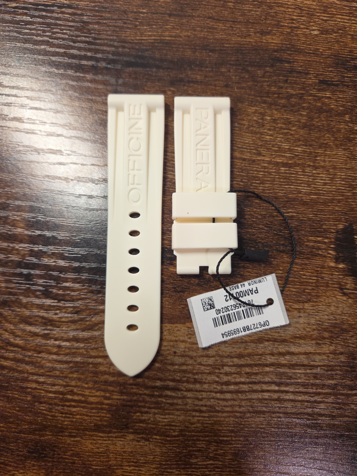 Panerai Watch 24/22mm White OEM Caoutchouc Rubber Tang Buckle Strap