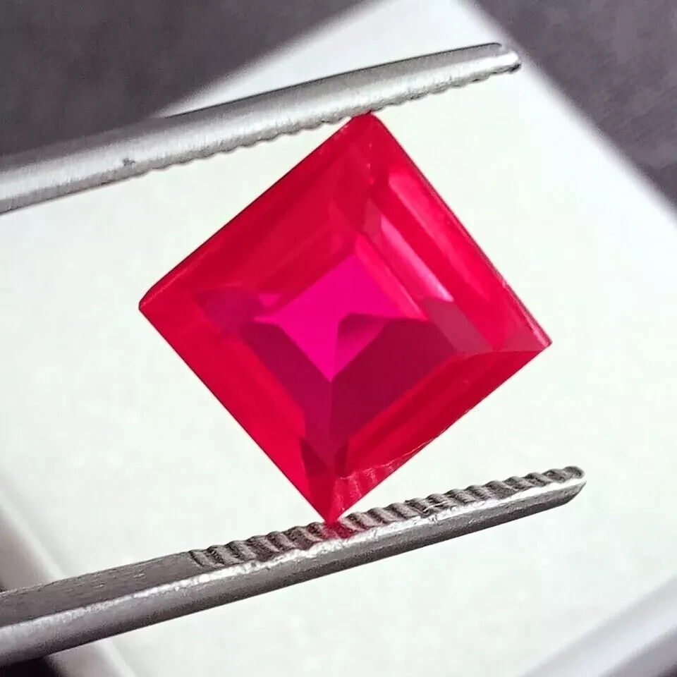 Natural Fabulous Blood Red Ruby 12 Ct Square Cut EGL Certified Loose Gemstone