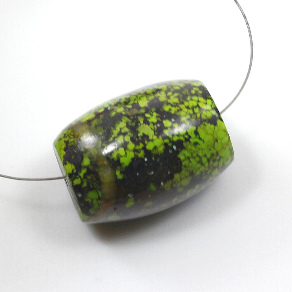 Green Turquoise Barrel Pendant Bead Healing Gemstone Elisa FREE SHIPPING