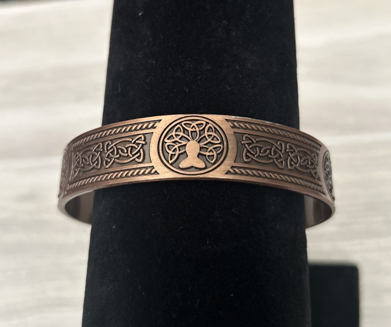 Copper Magnetic Bracelet Arthritis Pain Therapy Energy Cuff Tree of Life