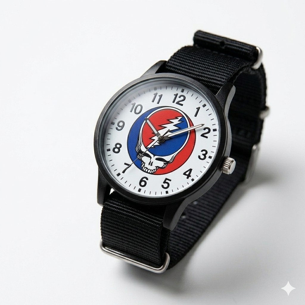 Grateful Dead Ltd Edition 2.0 Analog Watch Black Band Luminous Hands Brand New