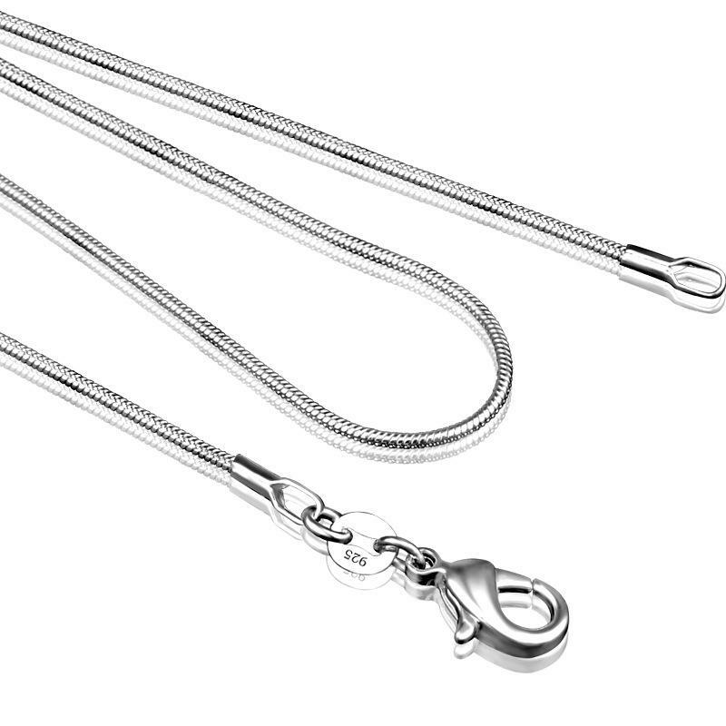 Genuine 925 Sterling Silver Italian 1.2mm Thin Snake Chain Necklace 16″ – 38inch