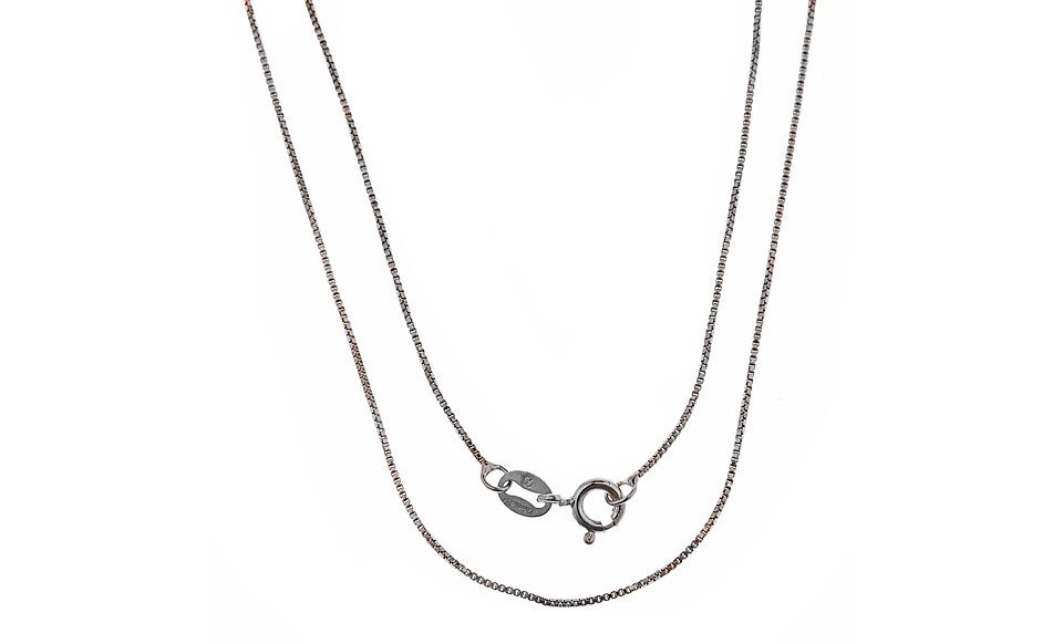 Solid Sterling Silver BOX Chain Necklace 0.5mm Stamped 925 Made In Italy