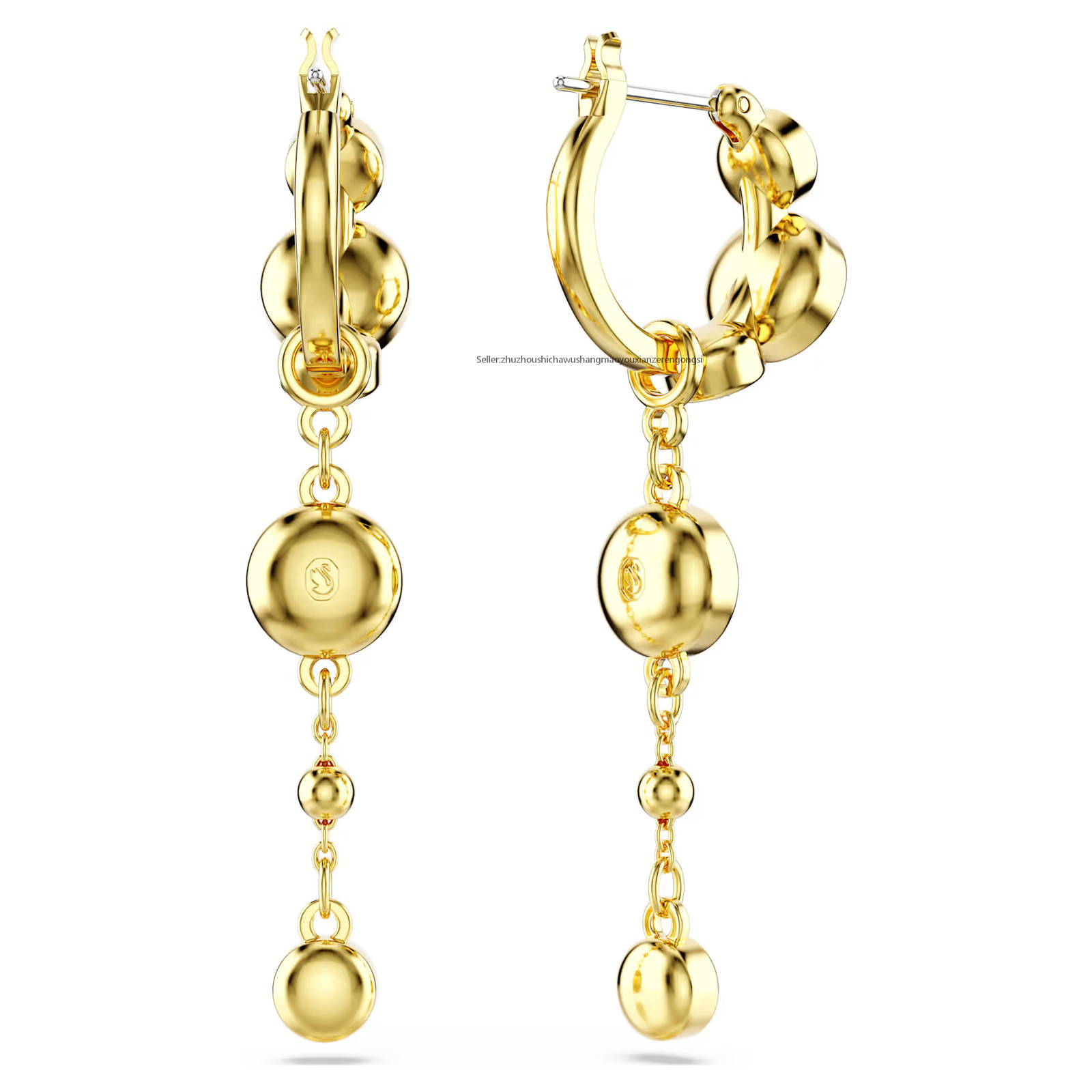 Imber White Mixed Metal Finish Drop Earrings Round Cut New