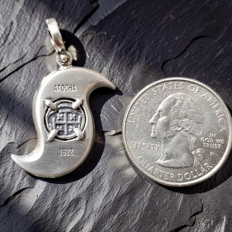 Atocha 1622 Shipwreck Silver Hurricane Pendant Sterling Silver Treasure Jewelry
