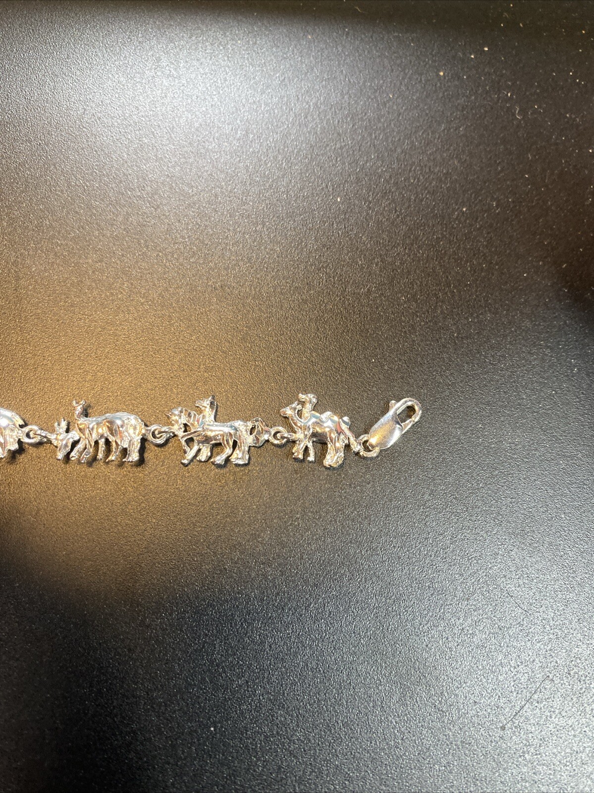 Sterling Silver Noah’s Ark with Animals Bracelet 7 1/4″