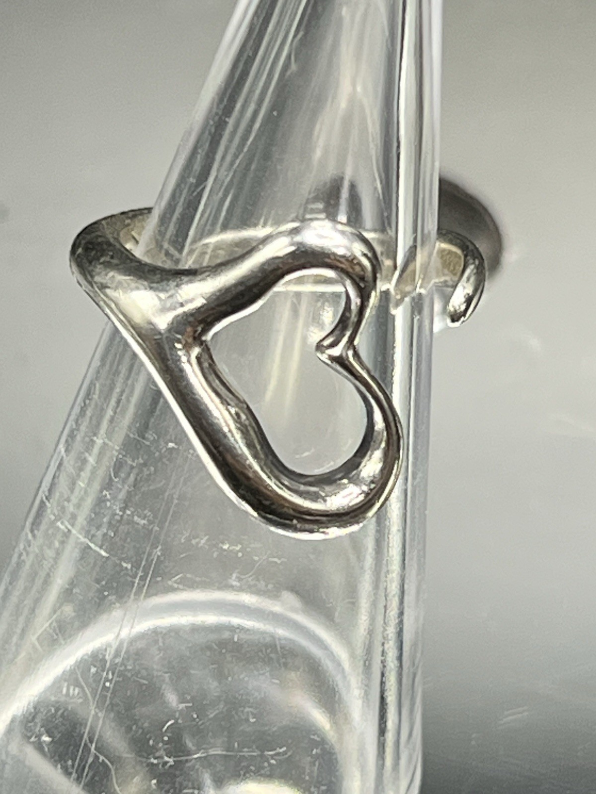 Tiffany & Co. 925 Sterling Silver Open Heart Love Band Ring Size 5.25 Signed