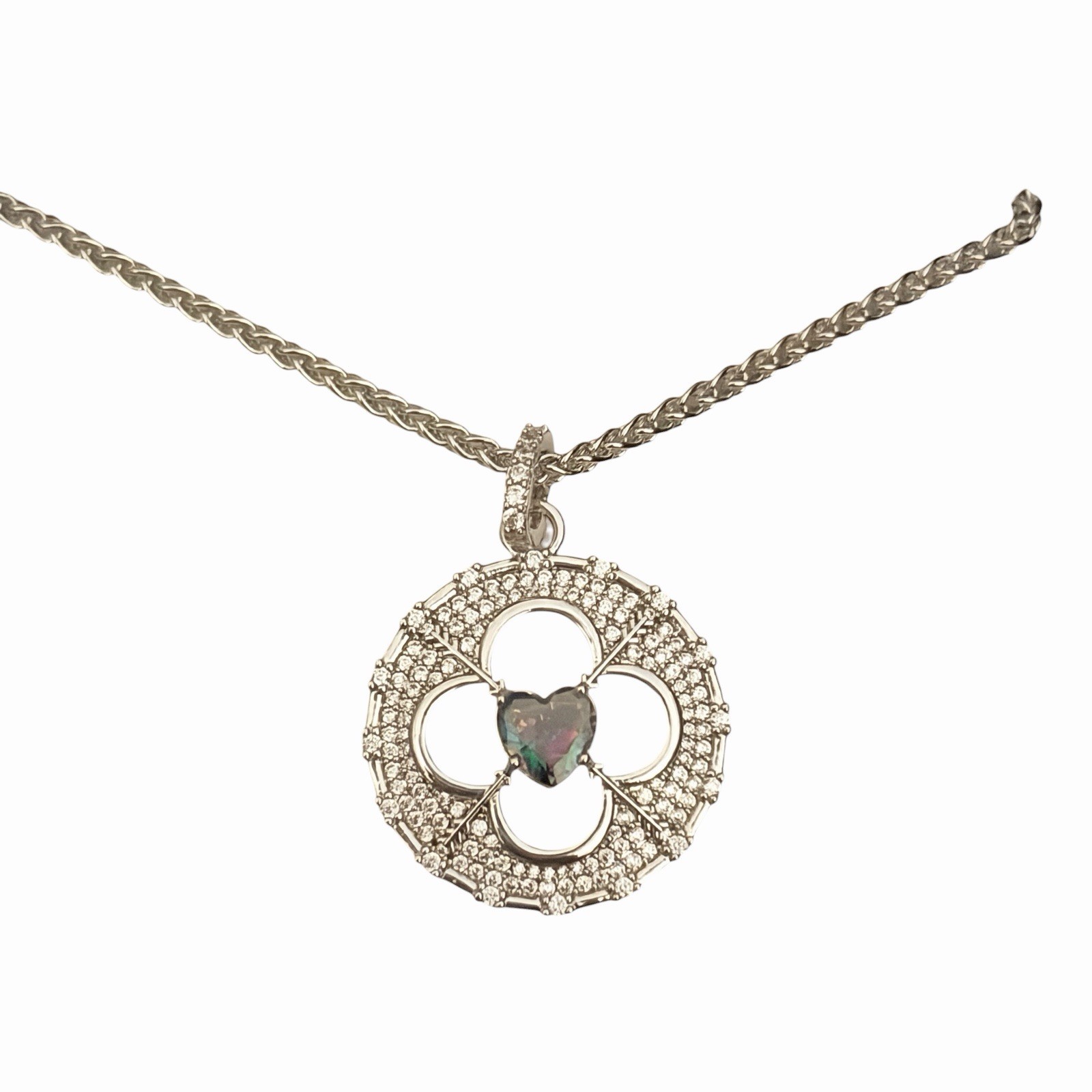 Bomb Party June Heart Clover “Designer Details” NK76173 Alexandrite on Rhodium